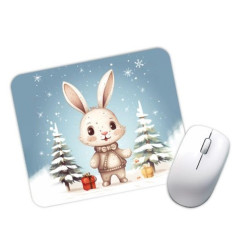 Tapis de souris lapin et sapins